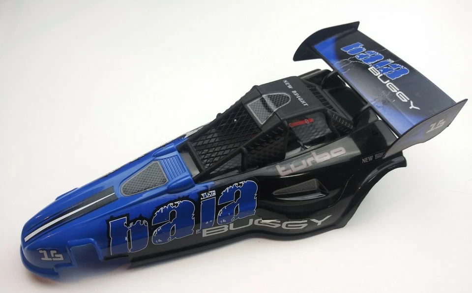 "Baja Buggy Turbo azul y negro nueva carrocería brillante escala 14"" 1:14" Foto 2 de 4
