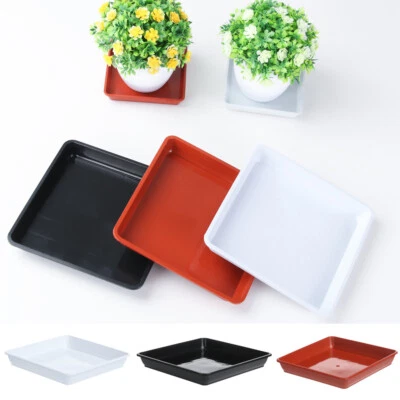 Heavy Duty Square Plastic Flower Pot Tray Plant Drip Tray Indoor Outdoor Garden - Image 1 of 4