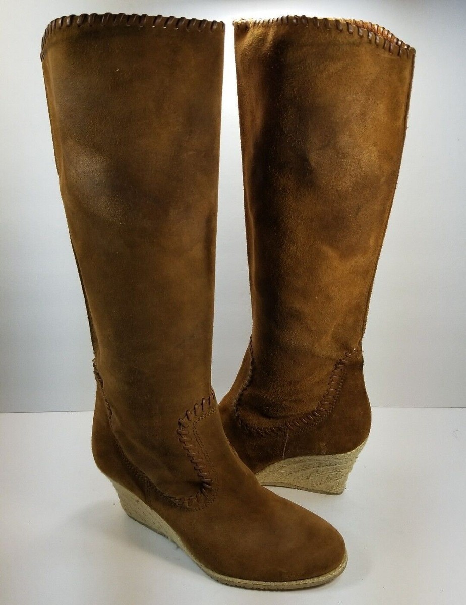DONALD J PLINER Brown Suede Knee High Boots Women display picture 1
