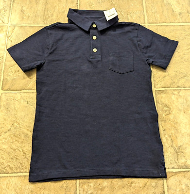 NWT J.Crew Crewcuts toddler boy's sz S Polo Top knit dark blue short sleeve 4027