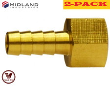 2-Pack Midland Metal 3/8" Hose Barb x 3/8" Female NPT Brass Fitting 32059 New