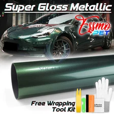 ESSMO PET Super Gloss Metallic Gotland Green Vehicle Vinyl Wrap Decal Like Paint