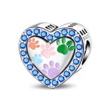 KUNSIR 925 Sterling Silver Heart Bead Charm For Bracelet Flower Butterfly Charm