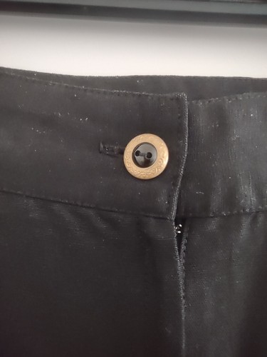 Vintage Ladies Size 14 Black Linen Blend Skirt With Pockets! - Picture 4 of 8