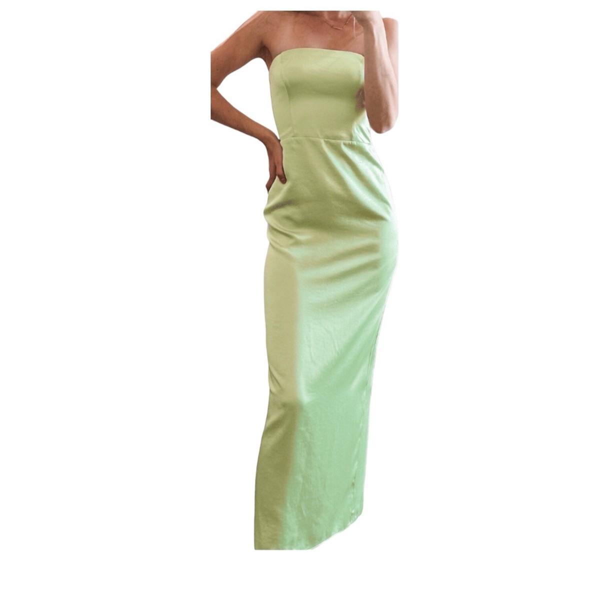 Abercrombie Fitch Strapless Satin Maxi dress Lime Green Size Large wedding Party | eBay Abercrombie Fitch Strapless Satin Maxi dress Lime Green Size Large wedding Party | eBay
