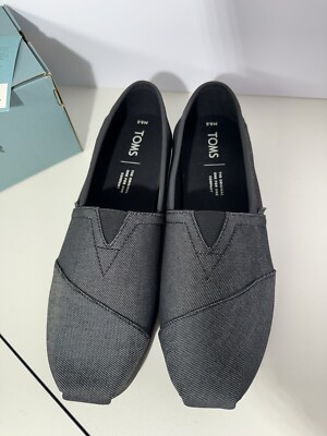 TOMS Men's Classic Black Heavy Denim W/synthetic Trim Slip-on Shoes 8.5 US - NEW