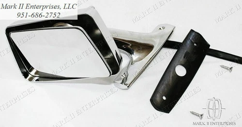 1964 1965 Mercury Comet 2-Mirrors - New Left Remote w/ Cable & Fixed Right Side