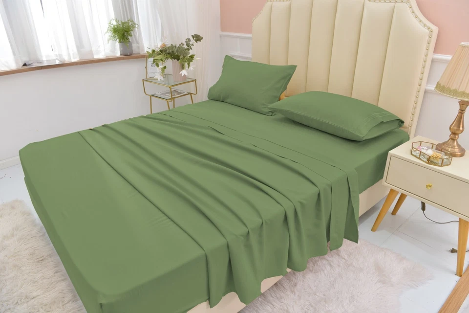 California King Size Bamboo Sheets Set Softer than Egyptian Cotton Deep Pockets - Image 2 of 4
