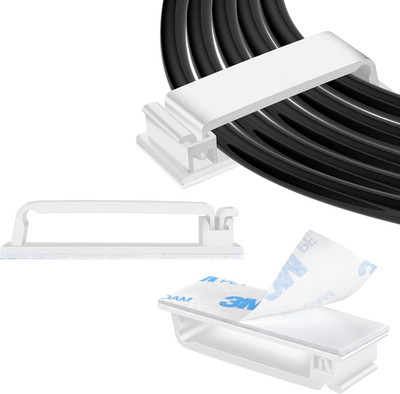 juego 80 clips adhesivos blancos organizador de cables para pared oficina y auto