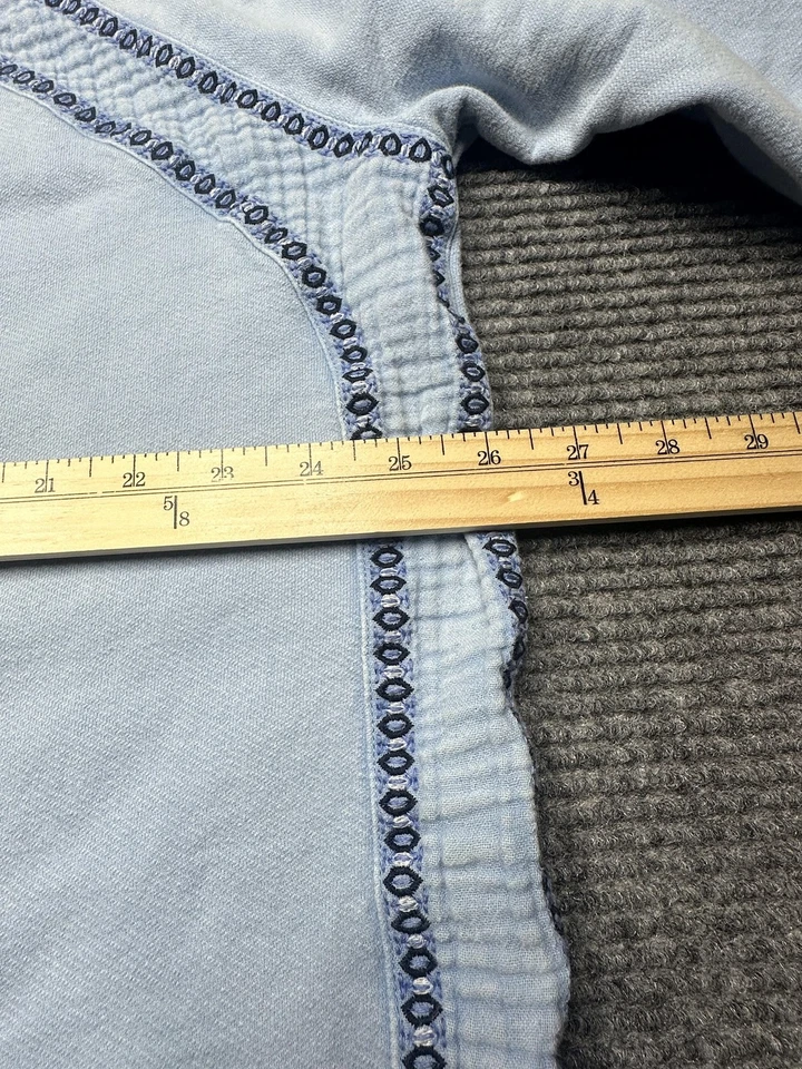 Suéter Pullover Jill Fit Para Mujer 2XL Azul Claro Bordado Manga Larga Algodón Foto 3 de 4