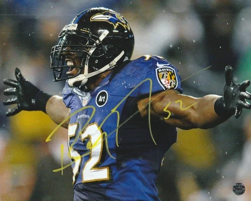 Ray Lewis Signed Autographed Baltimore Ravens 8x10 Photo with COA/Hologram