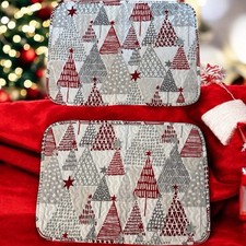 Levtex Home White Red Gray Christmas Trees Quilted Standard Pillow Sham Set-