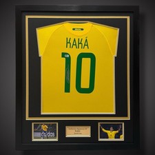 Kaka Hand Signed Brazil Football Shirt - World Cup &pound;405 Deluxe Framed