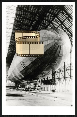 Foto AK Zeppelin LZ-61 - L21 Luftschiff Marine - Frontansicht in Luftschiffhalle