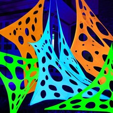 JOYIN 1000sqft Halloween Spider Web Decoration Outdoor, White, Green, Orange