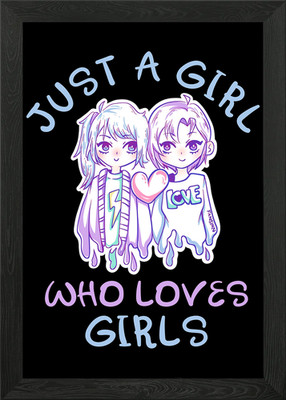 Just A Girl Who Loves Girl Gerahmtes Wandbild Poster Leinwanddruck Bild