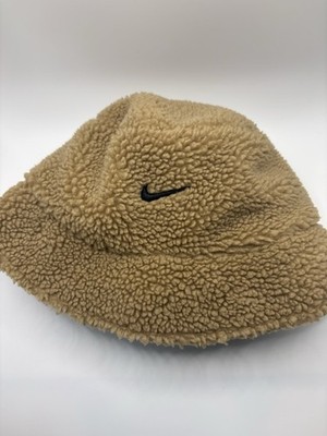 Nike Reversible Bucket Hat Brown Sherpa Fleece S/M 7 1/4  display picture 1