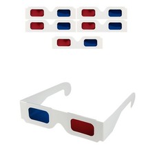 3D Paper Glasses for Movies and TV - Blue and Red Anaglyph Cardboard Glasses ...