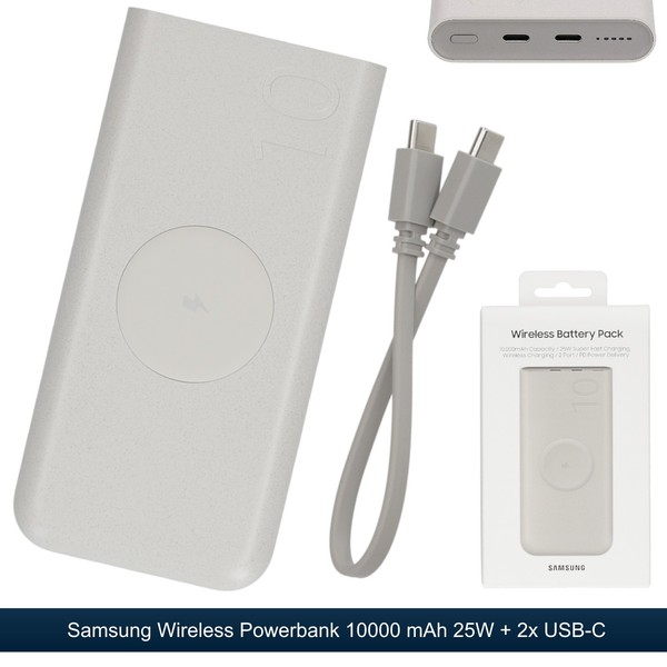 Original Samsung Induktive Powerbank EB-U2510 10000 Mah 25W LadegeräT 2X USB-C-image