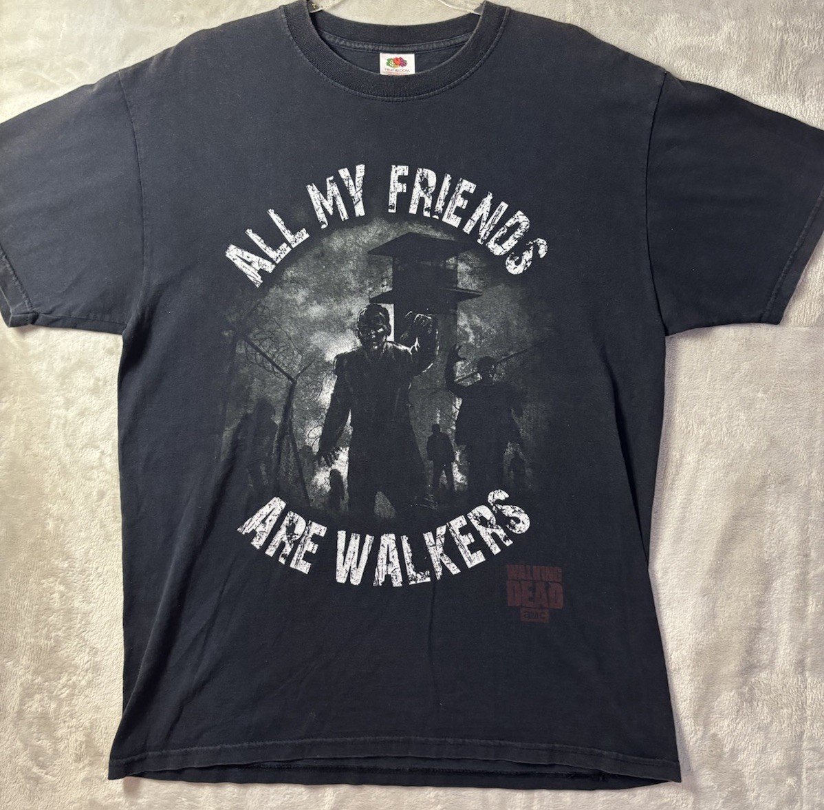 The Walking Dead AMC Zombie Walkers Graphic T Shirt Mens Large Black Horror