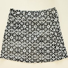 LULU B UPF 50+ Zip Skort 3148 : Black + White Print - Women's M Medium