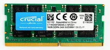 Crucial 16GB DDR4 RAM 2400MHz PC4-19200 SODIMM Laptop Memory CT16G4SFD824A
