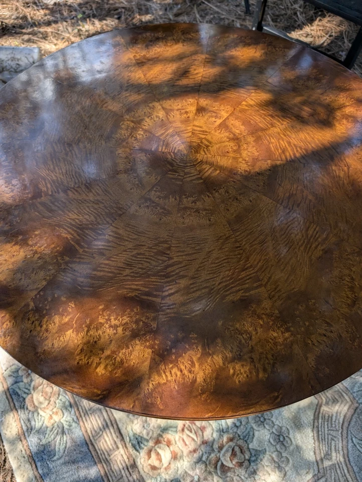 Vintage Century Furniture Walnut Lamp Table Sable Sunburst - Image 2 of 4