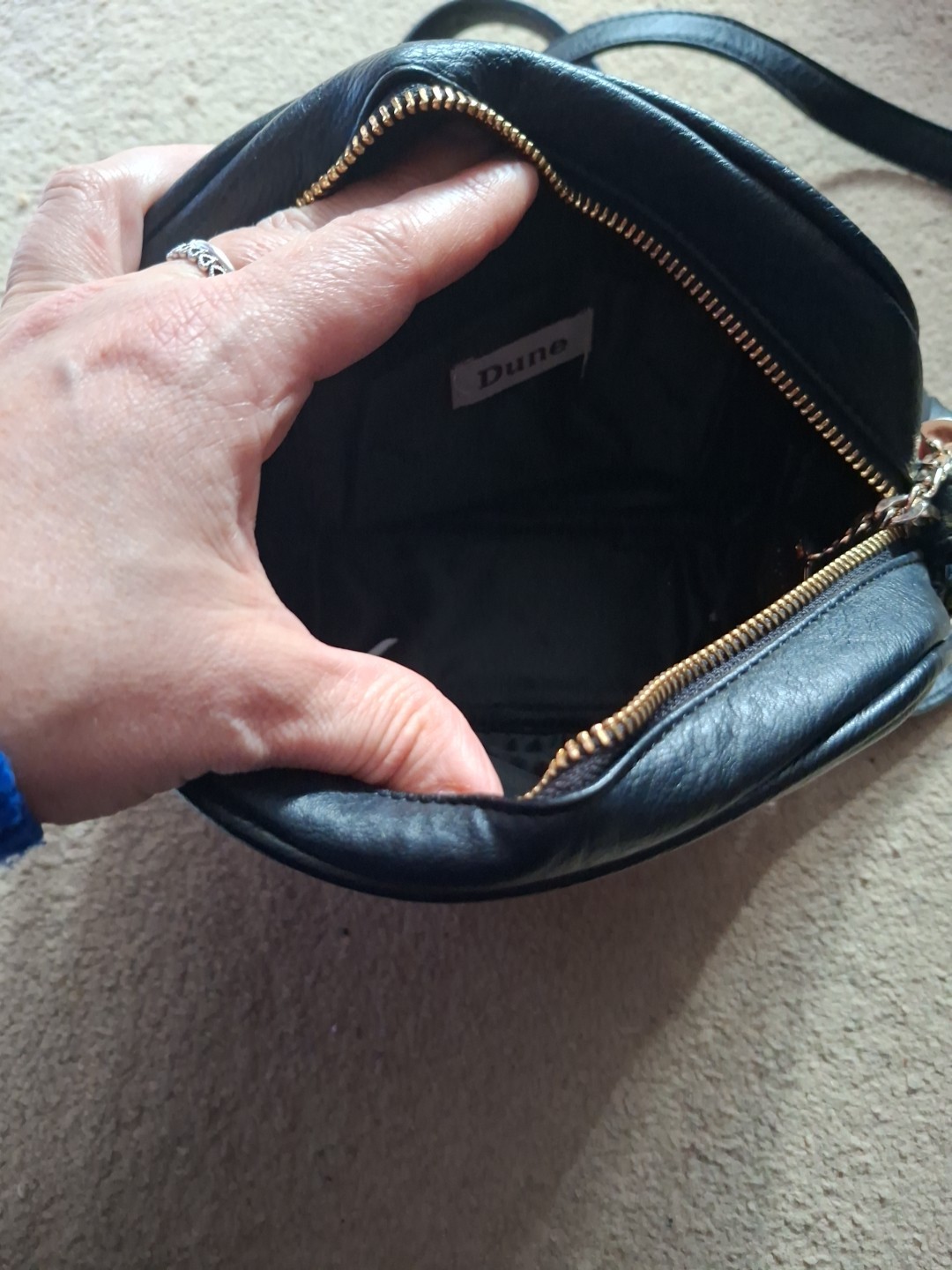 Dune London Black Faux Leather Crossbody Handbag Branded Detail RRP £69 UK image 10