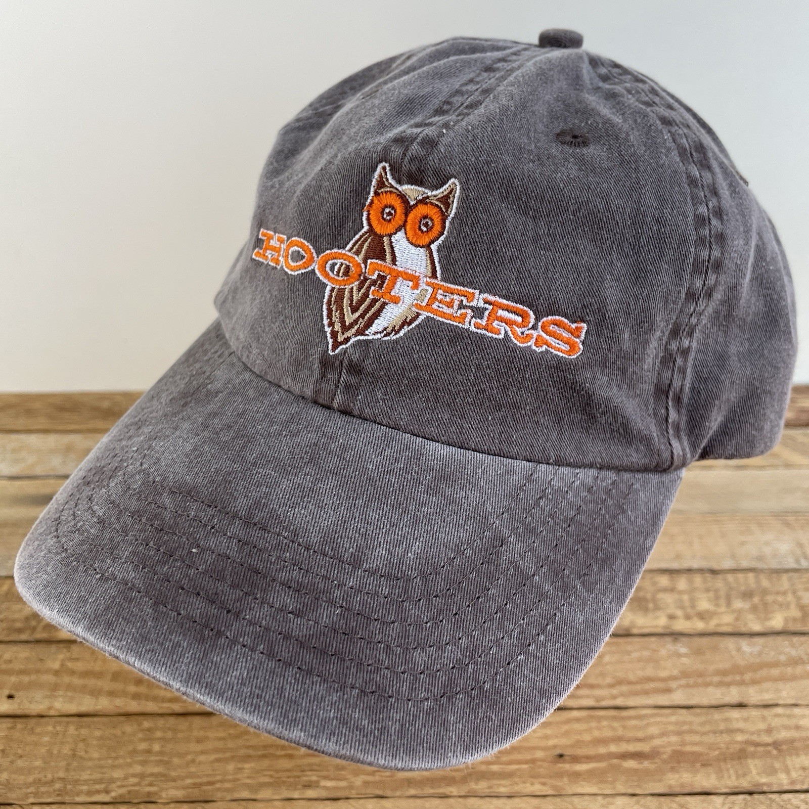 Hooters Snapback Hat Cap Adjustable Distressed Em… - image 5