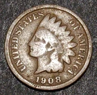 1908 Indian Head Cent Penny Antique U.S.A. 1 Cent Coin