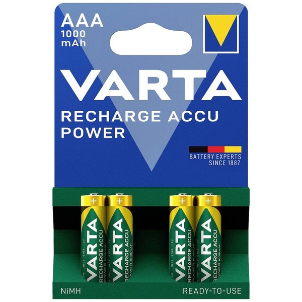 4Er Multipack Varta Rech.Ac.Power Aaa1000Mah BLI4 Micro (Aaa)-Akku Nimh 1000 Mah-image