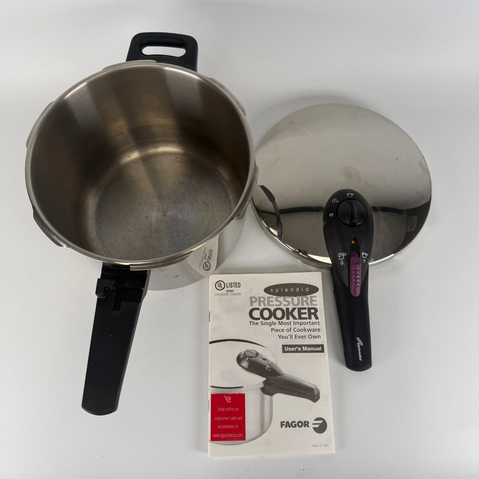 Fagor Splendid 6L Pressure Cooker Plaksteel Steel Vitro-Induction Inox 18-10