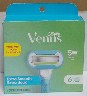 Gillette Venus Extra Smooth Ladies Razor Cartridges 6 Count
