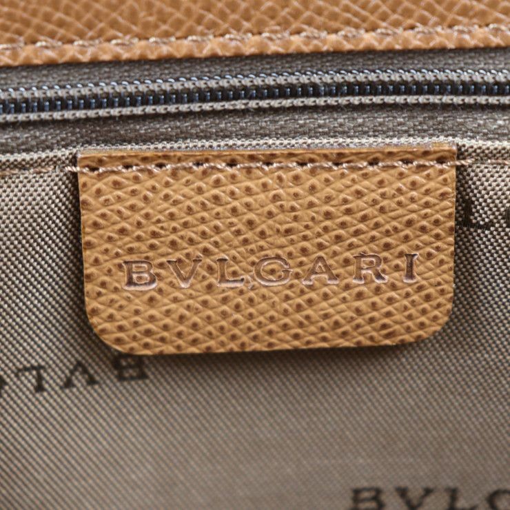 BVLGARI Bvlgari Leather Brown Gold Shoulder Bag Ladies Authentic Crossbody image 10