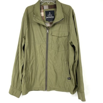 Prana Mens Medium Zion Jacket Olive Green