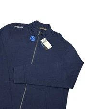 RLX Ralph Lauren Golf Men's Large Full Zip Wicking Stretch Jacket Blue $228
