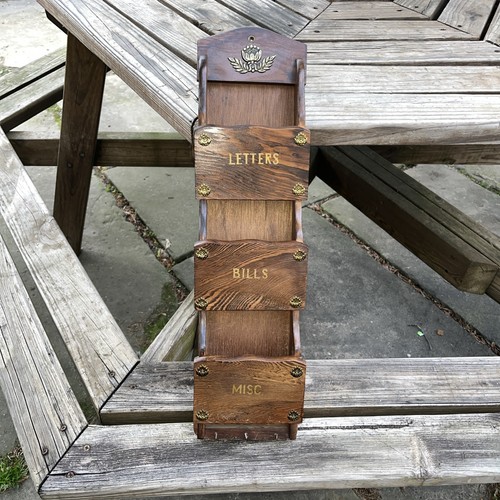 Vintage Wall Letter,Bills,Misc Holder Wood Made In Republic Of China