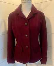 J CREW Womens Corduroy Blazer Jacket Vintage Classic Burgundy Size 6