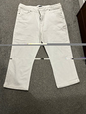 F&F Molly White Slim Cropped Denim Jeans UK 16 W44 L25 Pockets