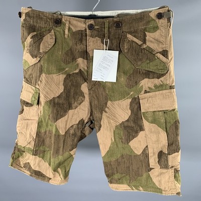 VISVIM Größe L Brown Olive Tarnfarbe Baumwolle Cargo Taschen Shorts