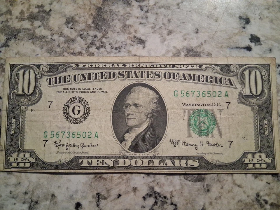 1963 Ten Dollar Bill - Image 2 of 4