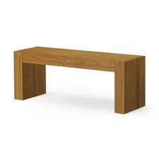 Maven Lane Zeno Contemporary Wooden Bench in Weathered Natural Finish