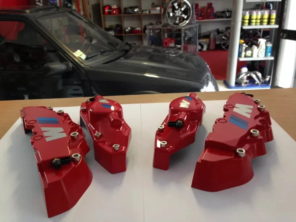 Caches Etriers de Freins BMW M Rouges (Avant et Arriere) 4 pieces - Photo 4/4