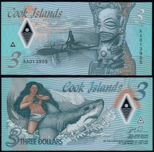 COOK ISLANDS 3 DOLLARS (P11a) N. D. (2021) POLYMER UNC