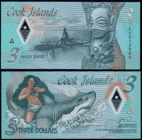 COOK ISLANDS 3 DOLLARS (P11a) N. D. (2021) POLYMER UNC