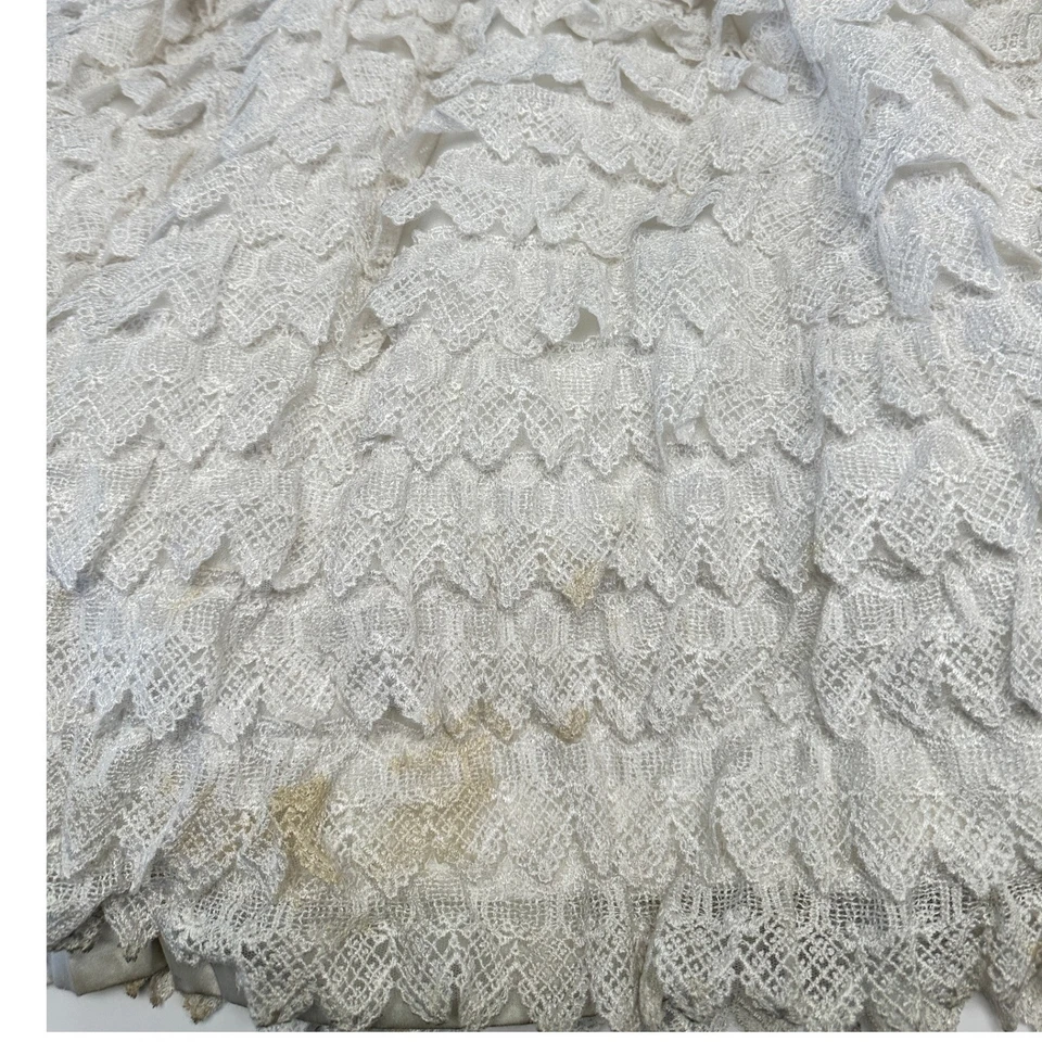 Vestido de Primera Comunión de Encaje Blanco Pesado Vintage Niñas Niños Fiesta Formal 5/6 Foto 3 de 4