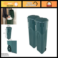 32 Gallon Wheeled Outdoor Trash Can with Snap Lock Lid Heavy-Duty Handles - 2
