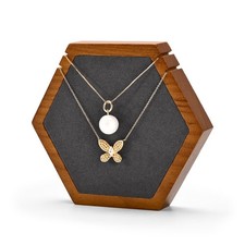 Solid Wood Hexagon Necklace Holder Stand Retail Hanging Jewelry Necklace Stan...