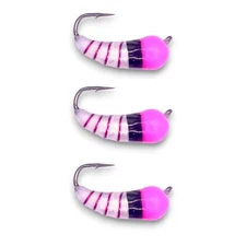 3 Pack - Kenders PINK WHITE BLACK TUNGSTEN AKUA JIG SKUD Panfish Jig Crappie Jig