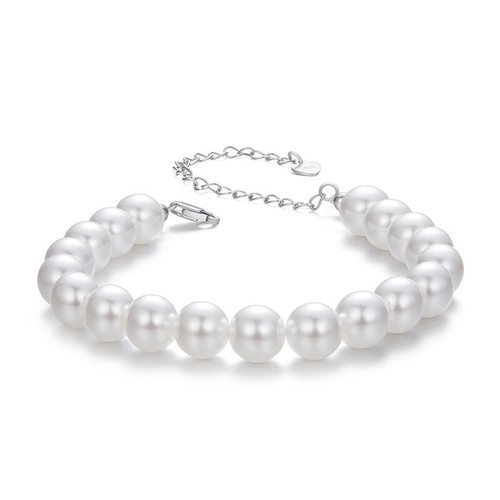 Voroco 925 Sterling Silver Elegant 8-6MM Pearl Bracelet For Women Gifts Jewelry - Picture 25 of 28